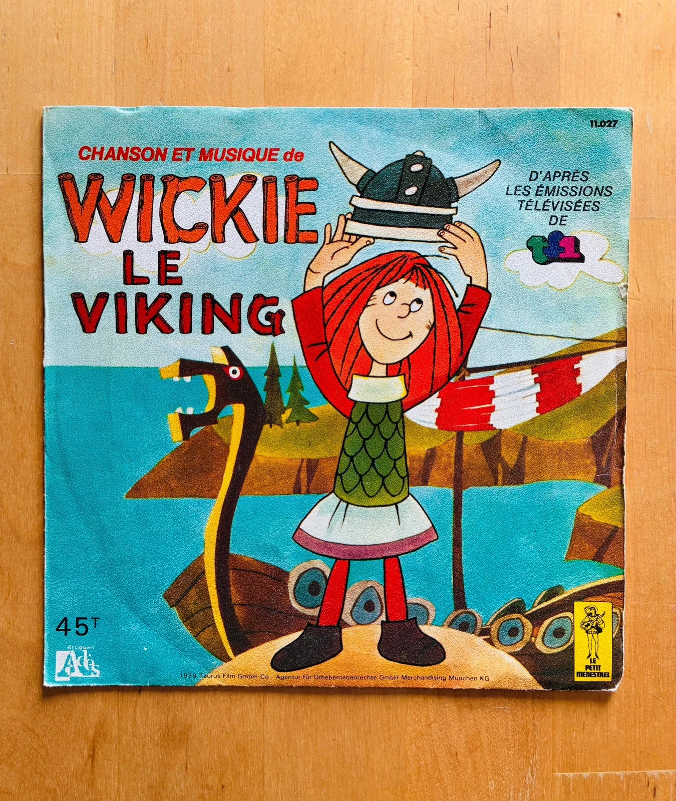Disque vinyle 45T générique Vickie le Viking.